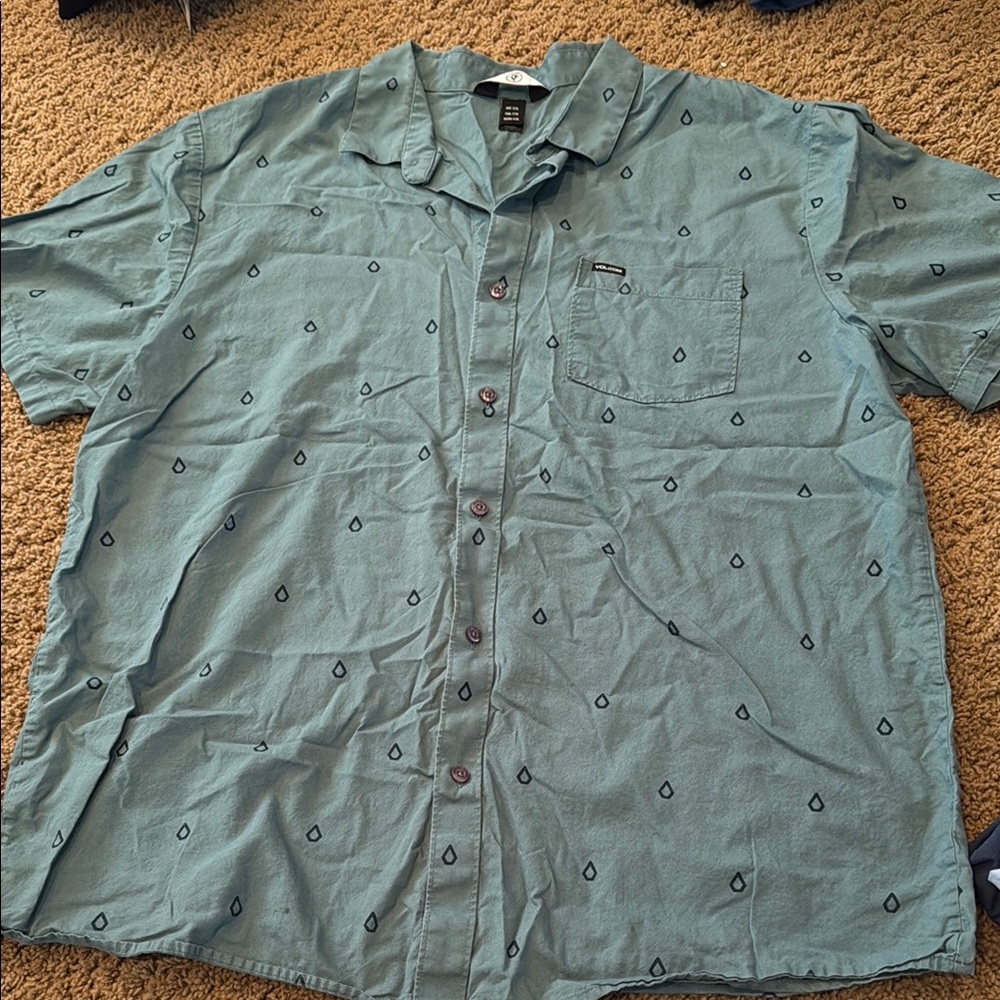Men's Teal Button-Up Shirt